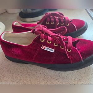 Superga Kids Red Velvet Sneakers